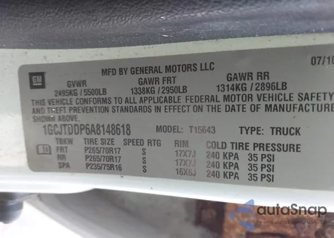 2010 Chevrolet Colorado 2Lt from USA, damaged, VIN 1GCJTDDP6A8148618